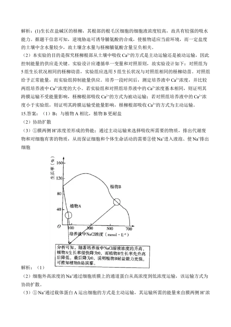 （3）细胞的物质输入和输出&mdash;&mdash;高考生物二轮复习易错重难提升（含解析）_2024-2025高三（6-6月题库）_2026年1月高三_260104高考生物二轮复习易错重难提升（含解析）