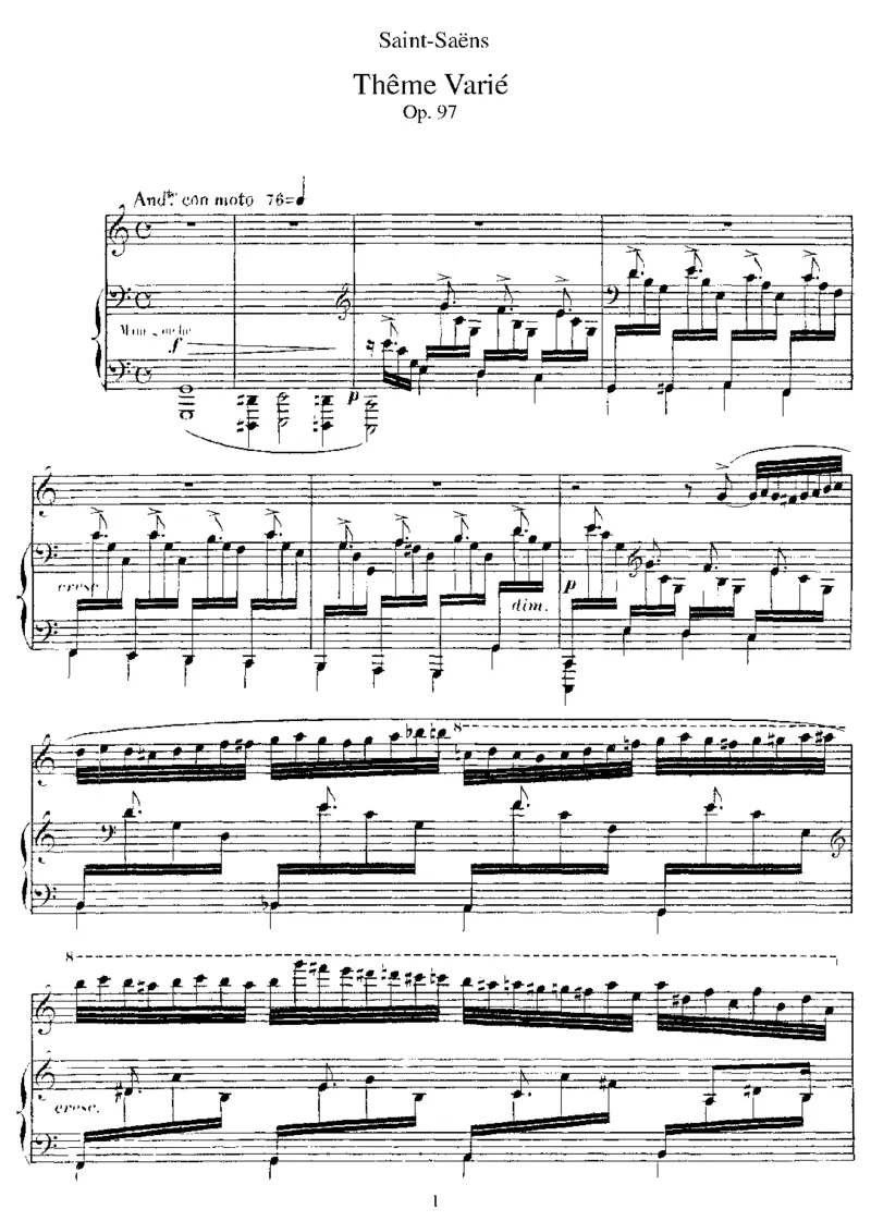 主题变奏曲ThemeVarie,Op97_一万首著名钢琴曲谱哈农贝多芬合集视频教学电子版高清无水印可打印_1古典钢琴知名音乐家谱_圣桑钢琴谱全集