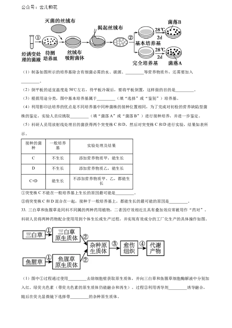 辽宁省沈阳市第一二〇中学2023-2024学年高二下学期第二次质量监测试题生物Word版含解析_2024-2025高二（7-7月题库）_2024年07月试卷