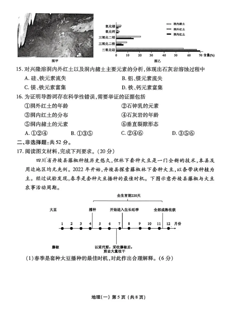 2026年普通高中学业水平选择性考试模拟试题（一）地理+答案_2024-2026高三（6-6月题库）_2026年01月高三试卷_0109河北省衡水金卷先享题2026年普通高中学业水平选择性考试模拟试题（一）