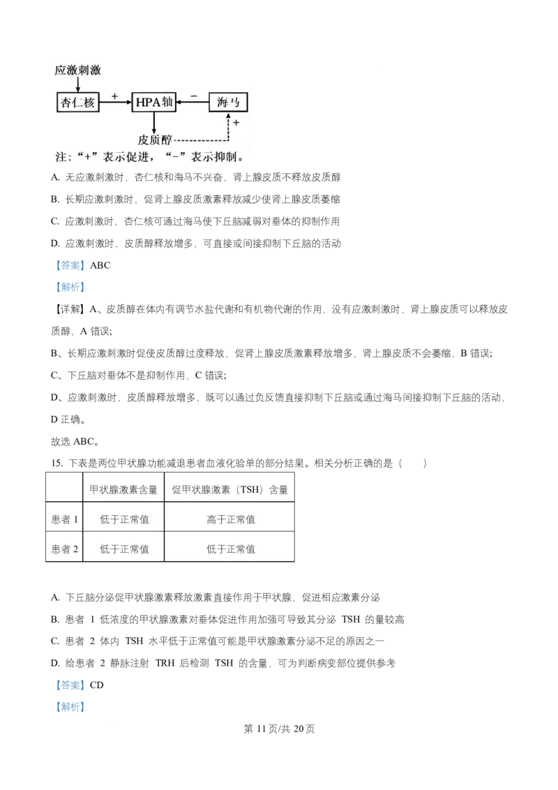湖南省长沙市第一中学2025-2026学年高二上学期10月月考生物试题Word版含解析_2025年10月高二试卷_251024湖南省长沙市第一中学2025-2026学年高二上学期10月月考（全）