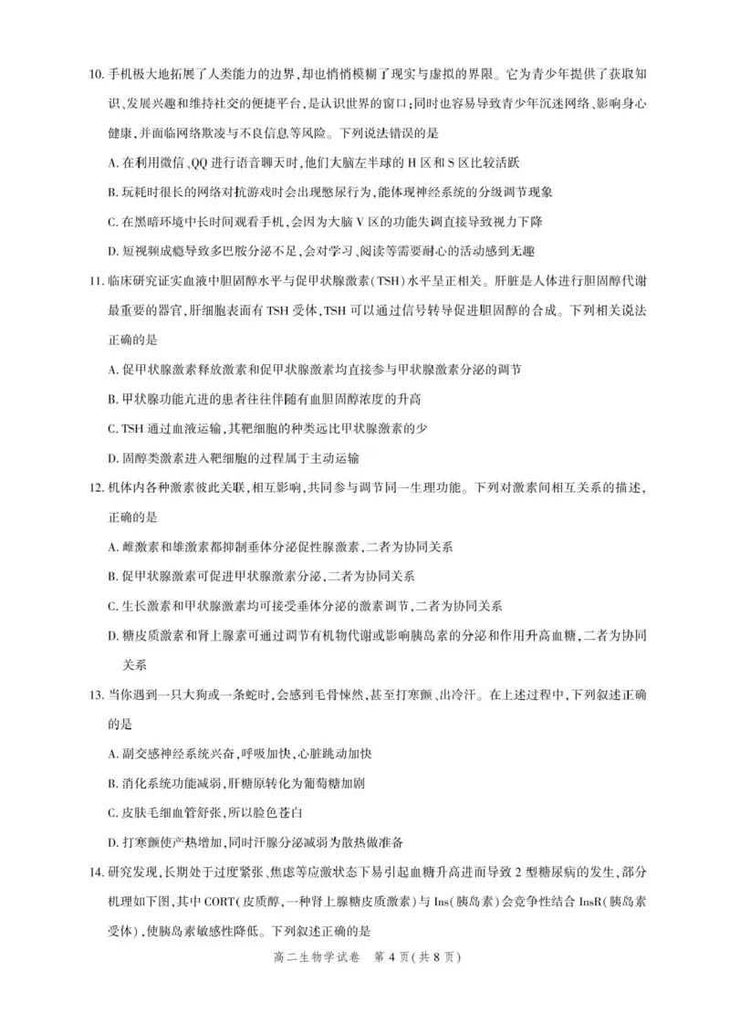 湖北省圆创联盟2025-2026学年高二上学期11月期中阶段练习生物试题含答案_2025年11月高二试卷_251126湖北省圆创教育联盟2025-2026学年高二上学期11月阶段性练习（期中）（全）