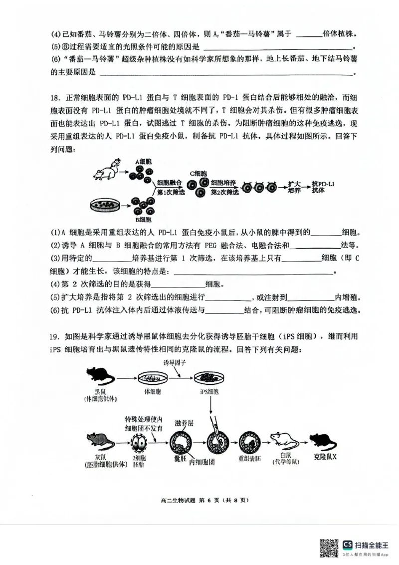 高二生物_2024-2025高二（7-7月题库）_2025年6月试卷_0609广西来宾市2024-2025学年高二下学期5月期中考试_广西壮族自治区来宾市2024-2025学年高二下学期5月期中生物试题（图片版，含解析）