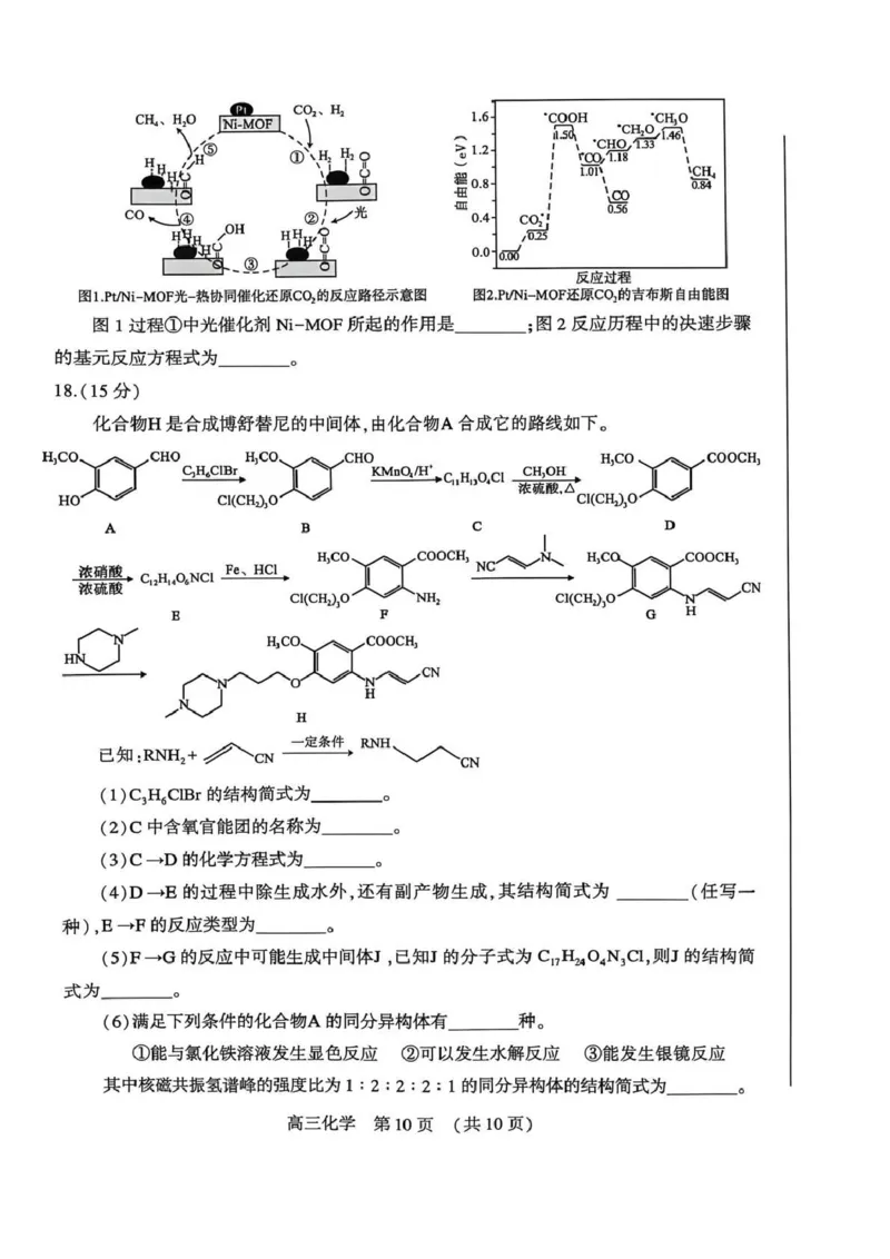 豫西北教研联盟（平许济洛）高三上学期1月质量检测化学_2024-2026高三（6-6月题库）_2026年01月高三试卷_0108河南省豫西北教研联盟（平许济洛）高三上学期1月质量检测