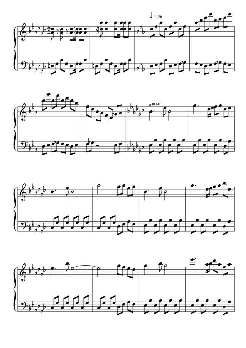 [東方ピアノEasyモード楽譜][easy][5]_一万首著名钢琴曲谱哈农贝多芬合集视频教学电子版高清无水印可打印_05动漫游戏钢琴谱合集_日系东方Project钢琴谱全集_东方project钢琴谱_12