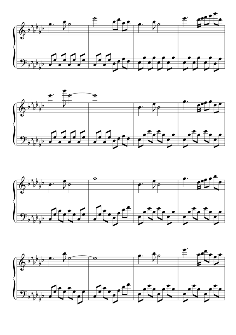 [東方ピアノEasyモード楽譜][easy][5]_一万首著名钢琴曲谱哈农贝多芬合集视频教学电子版高清无水印可打印_05动漫游戏钢琴谱合集_日系东方Project钢琴谱全集_东方project钢琴谱_12