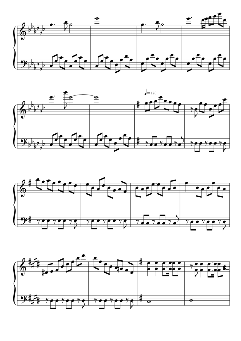 [東方ピアノEasyモード楽譜][easy][5]_一万首著名钢琴曲谱哈农贝多芬合集视频教学电子版高清无水印可打印_05动漫游戏钢琴谱合集_日系东方Project钢琴谱全集_东方project钢琴谱_12