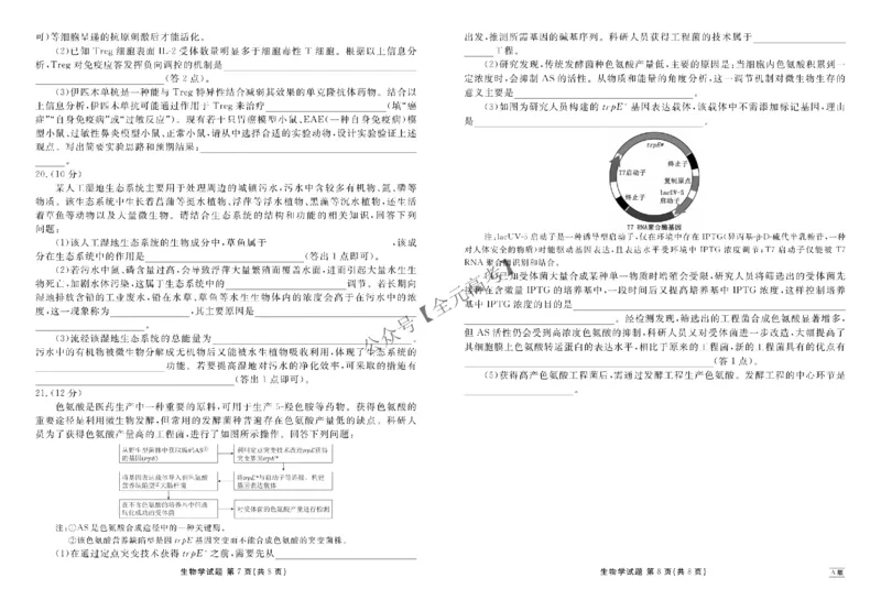高三阶段性自测生物正文A版_2024-2026高三（6-6月题库）_2025年12月高三试卷_251231衡水金卷2025-2026学年高三上学期12月阶段性自测_贵州省部分学校2025-2026学年高三上学期12月月考生物试题