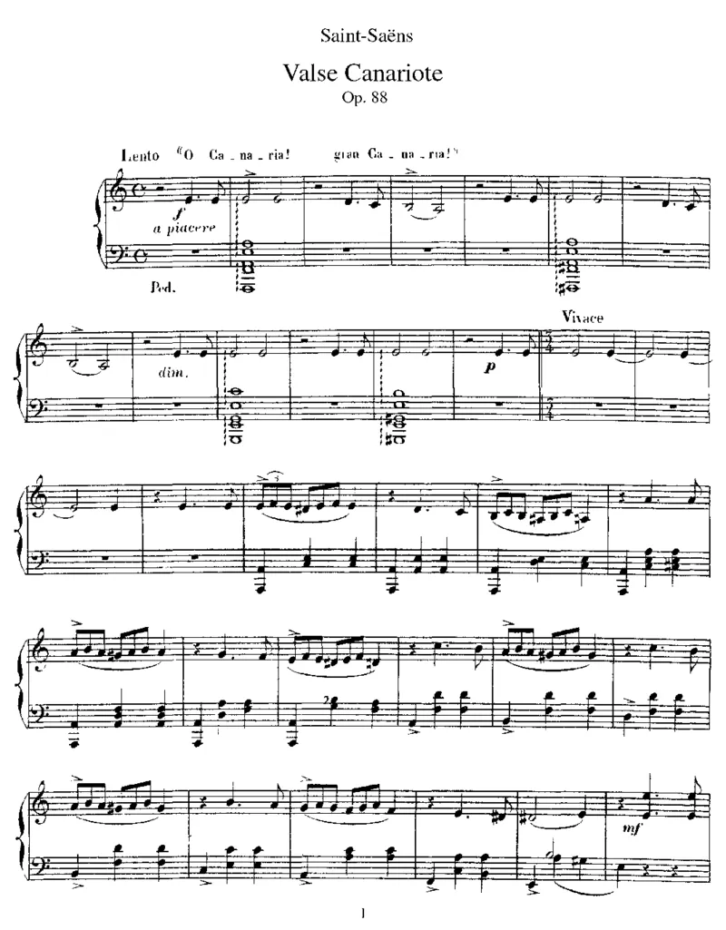 卡纳里奥圆舞曲ValseCanariote,Op88_一万首著名钢琴曲谱哈农贝多芬合集视频教学电子版高清无水印可打印_1古典钢琴知名音乐家谱_圣桑钢琴谱全集