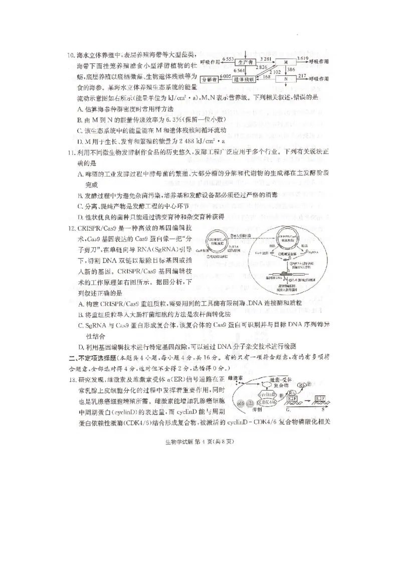 湖南省湘东十校2025届高三10月联考生物试题_2024-2025高三（6-6月题库）_2024年10月试卷_1030（炎德英才名校联合体第三次联考）2025届湖南省湘东十校高三上学期10月联考