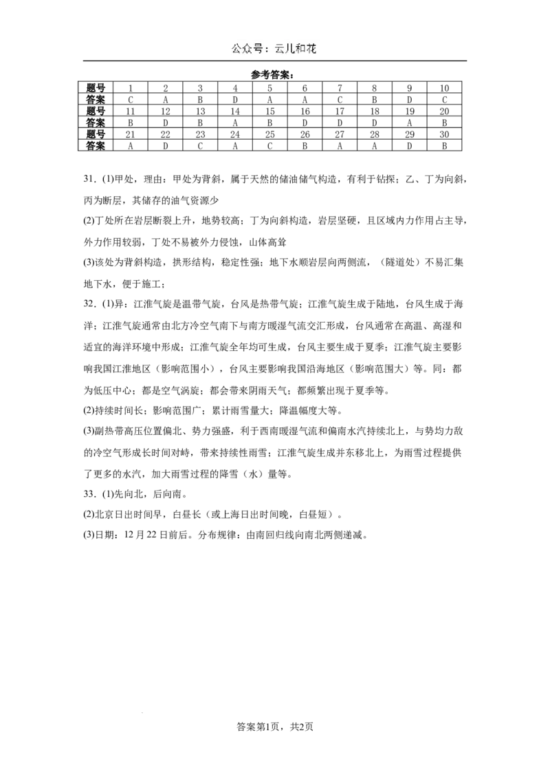 河南省驻马店市新蔡县第一高级中学2024-2025学年高二上学期10月月考地理试题_2024年10月试卷_1025河南省驻马店市新蔡县第一高级中学2024-2025学年高二上学期9月月考