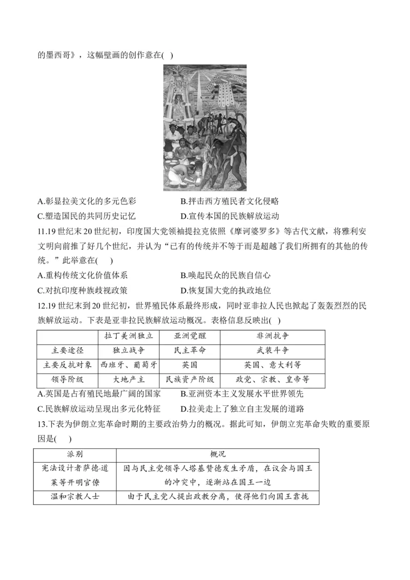 （17）世界殖民体系与亚非拉民族独立运动（含解析）&mdash;&mdash;高考历史二轮复习易错重难提升新高考版_2024-2025高三（6-6月题库）_2026年1月高三