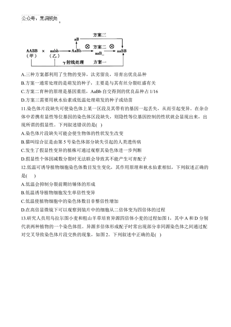 （13）生物的变异与育种&mdash;&mdash;2025届高考生物二轮复习易错重难提升学案（含解析）_2024-2025高三（6-6月题库）_2025年02月试卷_02162025届高考生物二轮复习易错重难提升（含解析）
