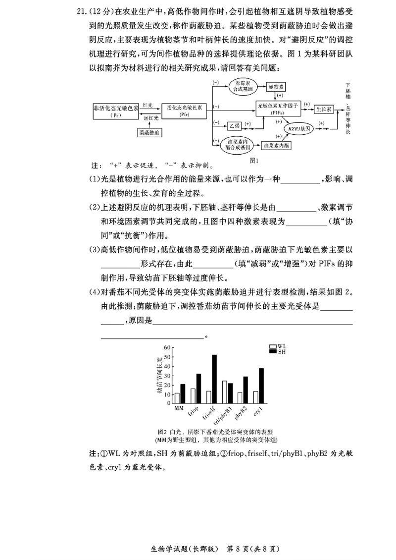 生物-湖南省长沙市长郡中学2025学年下学期高二11月期中考_2025年11月高二试卷_251115湖南省长沙市长郡中学2025学年下学期高二11月期中考