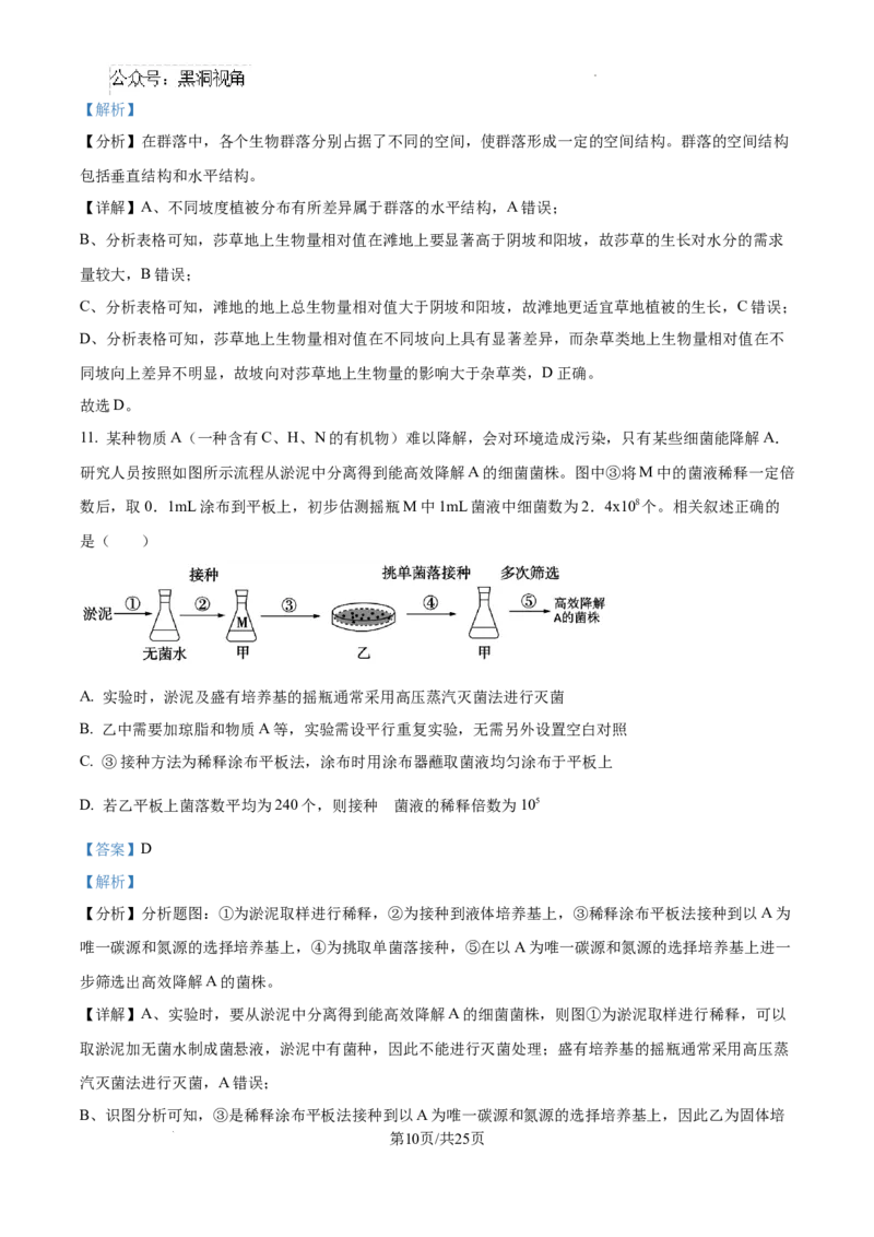 精品解析：湖南省郴州市2024&mdash;2025学年高三上学期第一次模拟考试生物试题（解析版）_2024-2025高三（6-6月题库）_2024年10月试卷_湖南省郴州市高三上学期第一次模拟考试生物试题