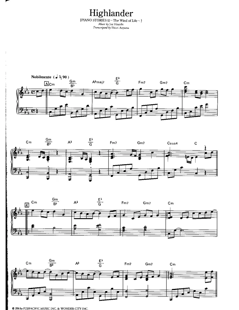 久石让谱集4_一万首著名钢琴曲谱哈农贝多芬合集视频教学电子版高清无水印可打印_02现代钢琴谱合集_久石让钢琴谱全集