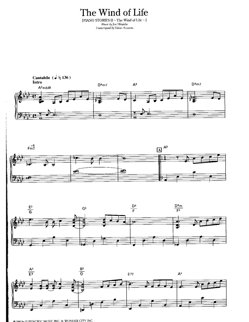 久石让谱集4_一万首著名钢琴曲谱哈农贝多芬合集视频教学电子版高清无水印可打印_02现代钢琴谱合集_久石让钢琴谱全集