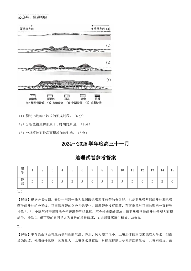 湖北省武汉市江岸区2024-2025学年高三上学期11月调考地理试题（含答案）_2024-2025高三（6-6月题库）_2024年11月试卷_1118湖北省武汉市江岸区2024-2025学年高三上学期11月调研考试（全科）