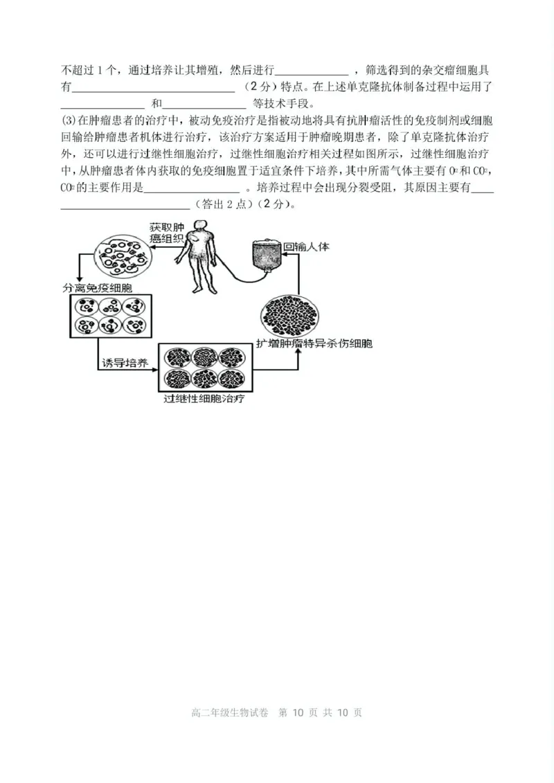辽宁省沈阳市五校协作体2024-2025学年高二下学期期中生物试卷（扫描版有答案）_2024-2025高二（7-7月题库）_2025年6月试卷_0602辽宁省沈阳市五校协作体2024-2025学年高二下学期期中考试