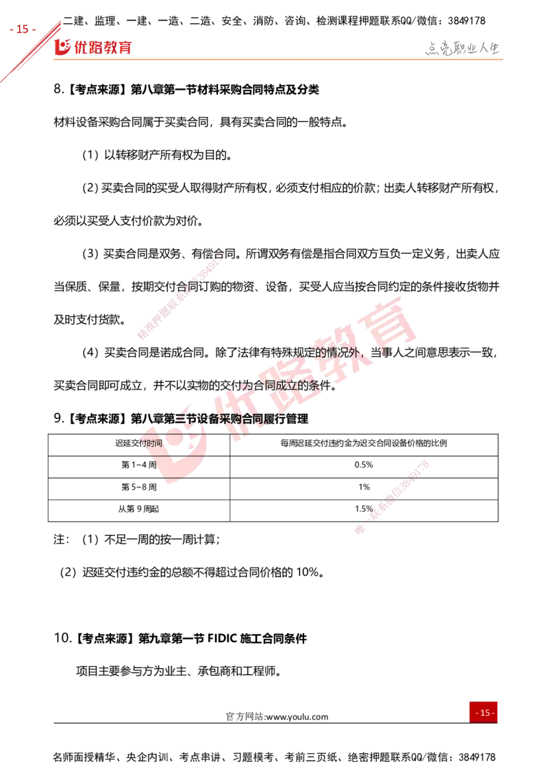 YL-监理合同-高频题型考点_监理工程师_2025监理工程师_2025年监理工程师SVIP_2025年监理合同管理SVIP_01-精华文档✿电子教材✿历年真题_27-合同《高频题型+考前狂背50点》YL