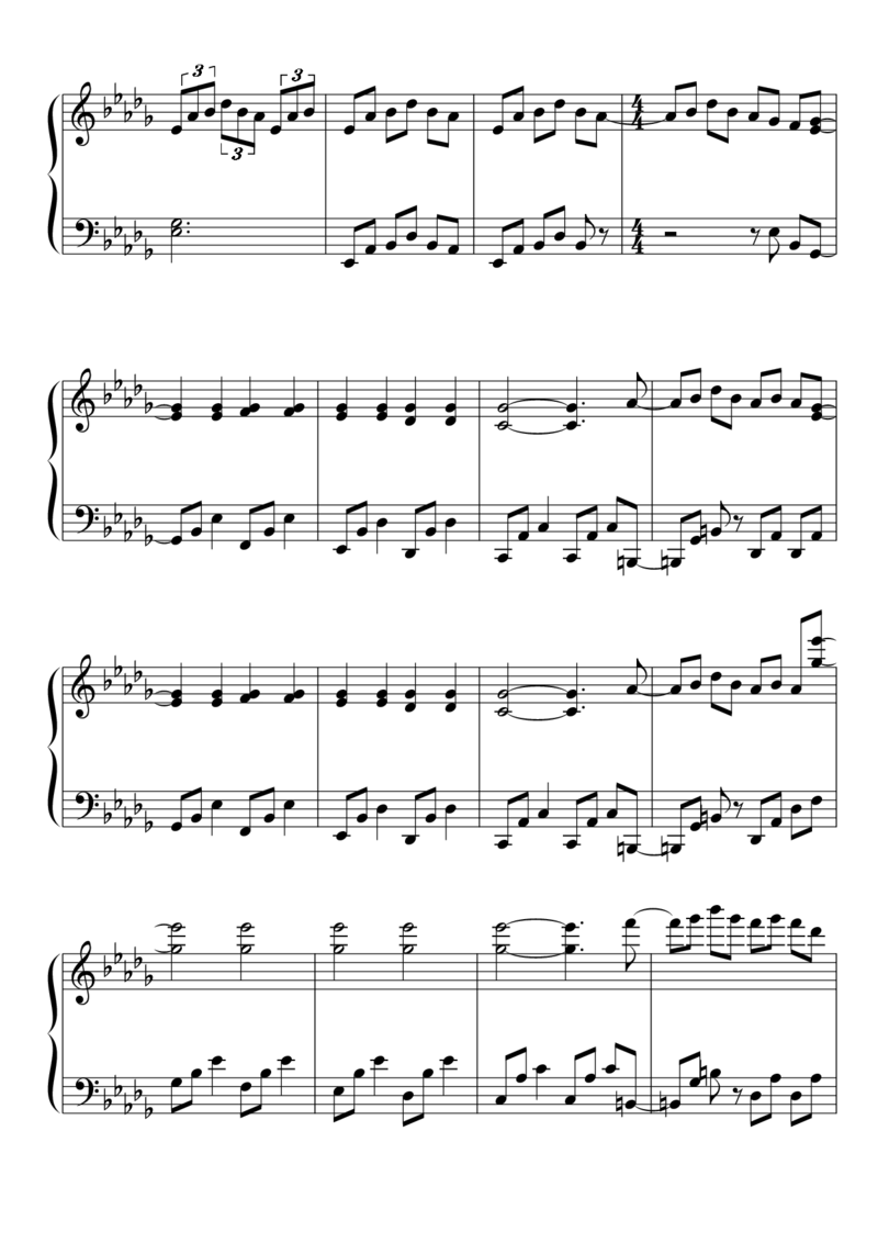 [東方ピアノEasyモード楽譜][easy][3]_一万首著名钢琴曲谱哈农贝多芬合集视频教学电子版高清无水印可打印_05动漫游戏钢琴谱合集_日系东方Project钢琴谱全集_东方project钢琴谱