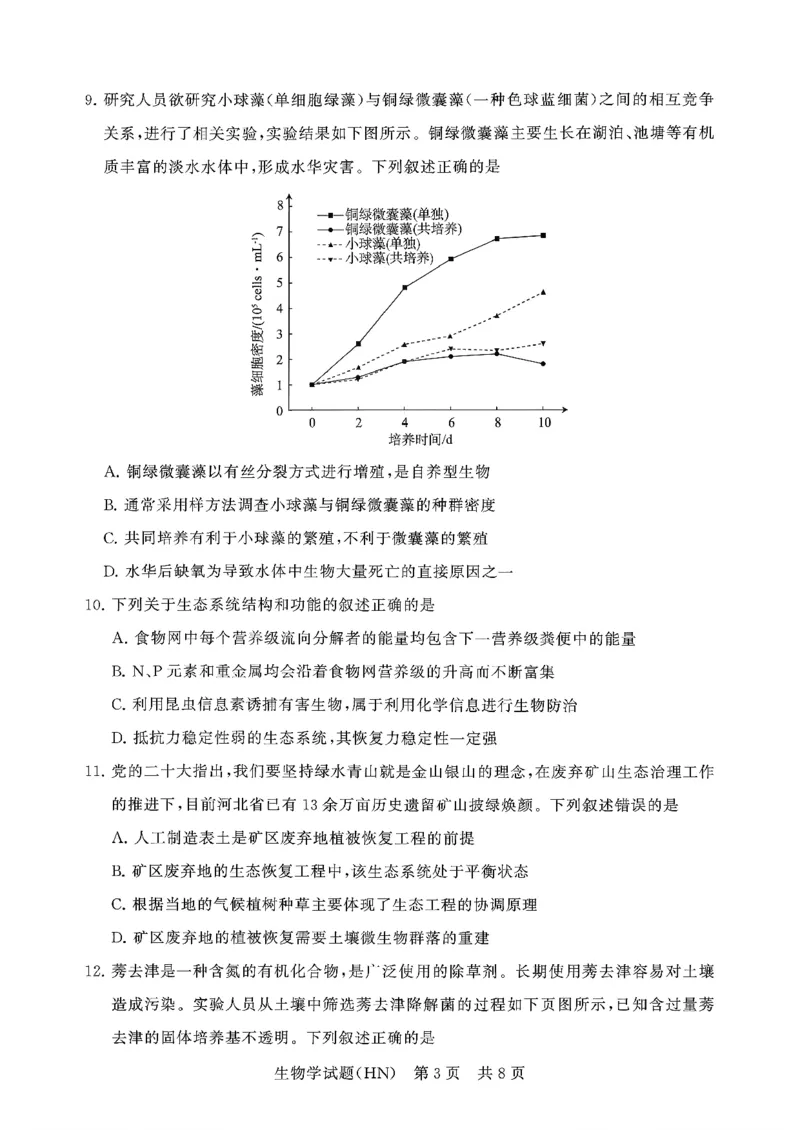 T8联考2026届高三年级12月检测训练生物(河南)_2024-2026高三（6-6月题库）_2025年12月高三试卷_251227（河南、河北、湖南、湖北、山西省）T8联考2026届高三年级12月检测训练（全）