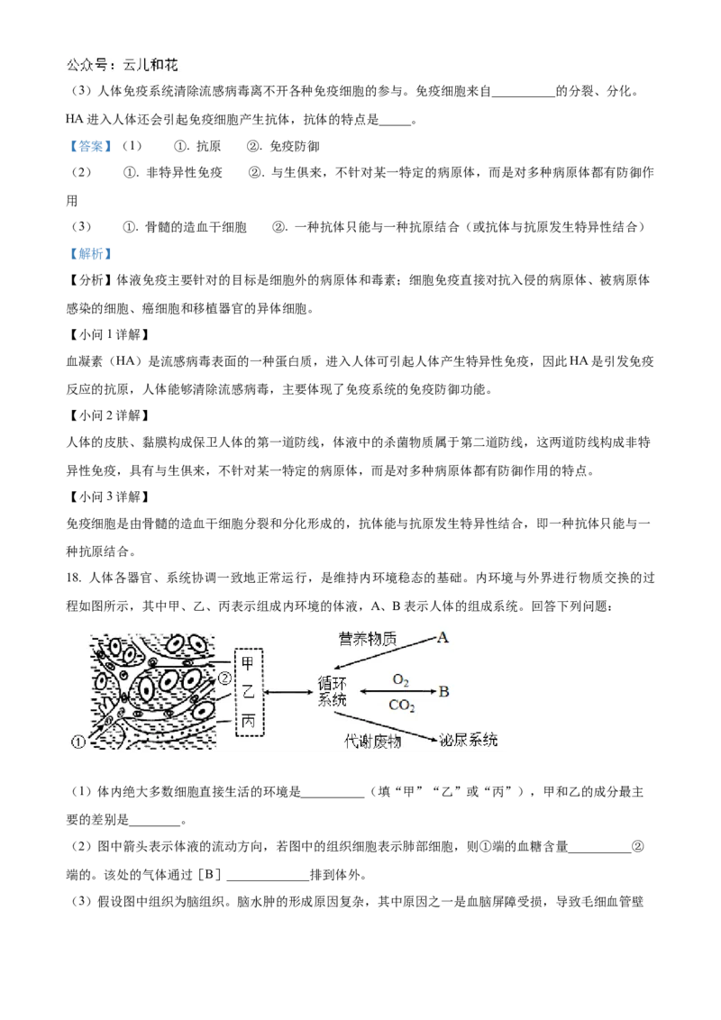 贵州省黔东南苗族侗族自治州2024-2025学年高二上学期11月期中考试生物试题Word版含解析_2024-2025高二（7-7月题库）_2024年12月试卷