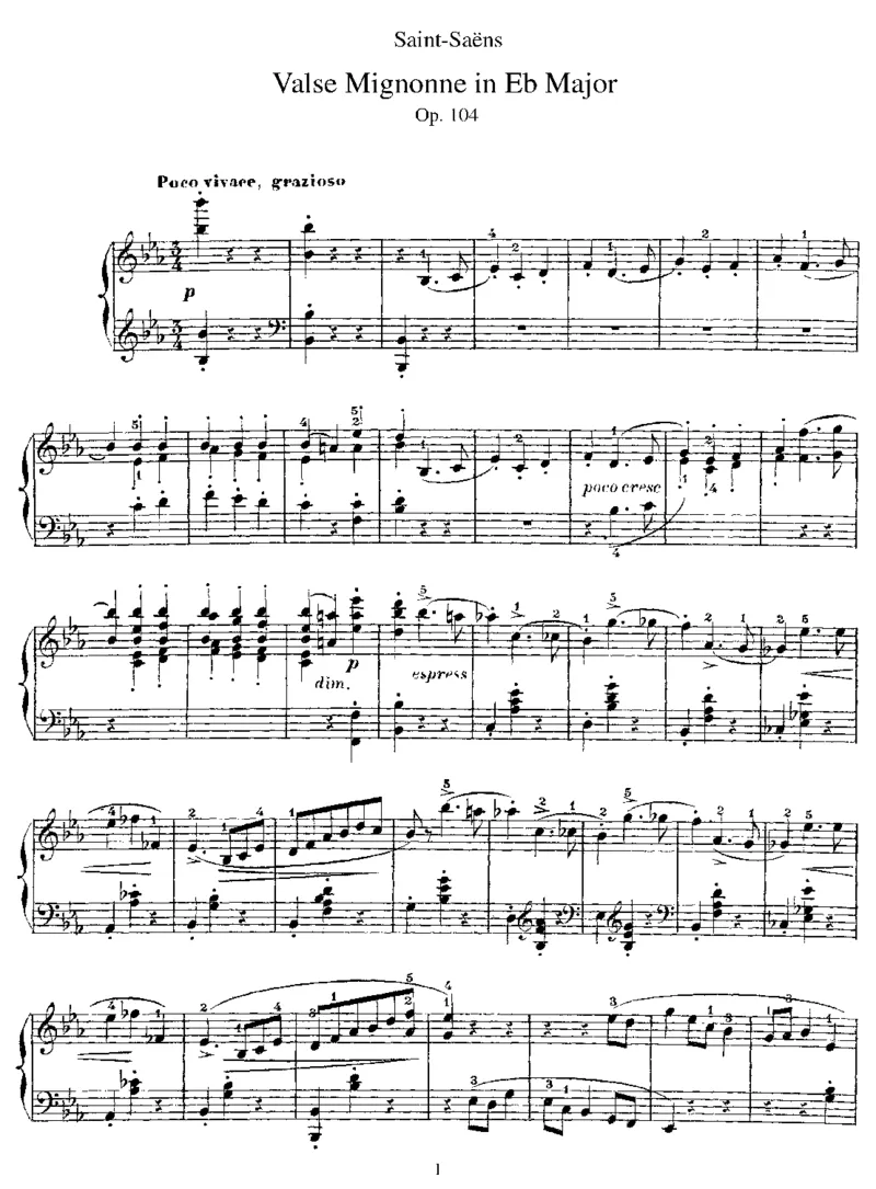 可爱圆舞曲ValseMignonneinEb,Op104_一万首著名钢琴曲谱哈农贝多芬合集视频教学电子版高清无水印可打印_1古典钢琴知名音乐家谱_圣桑钢琴谱全集