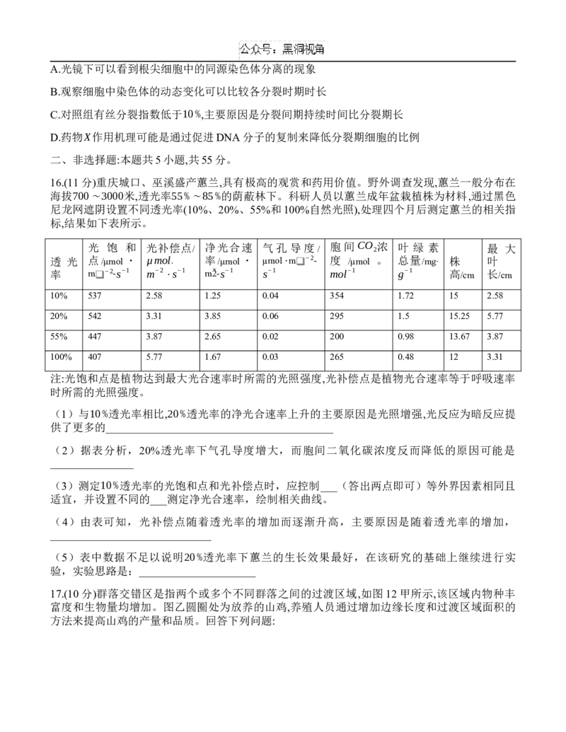 重庆市沙坪坝区重庆市第八中学校2024-2025学年高三上学期9月开学考试生物试题_2024-2025高三（6-6月题库）_2024年09月试卷_0930重庆市第八中学2025届高考适应性月考卷(一)