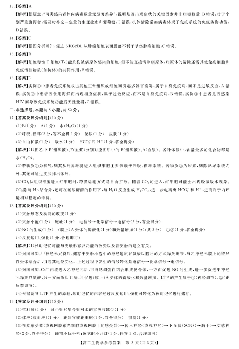河南省部分重点中学2025-2026学年高二上学期10月末质量检测生物试卷(图片版含解析)_2025年10月高二试卷_251031河南省部分重点中学2025-2026学年高二上学期10月末质量检测（全）