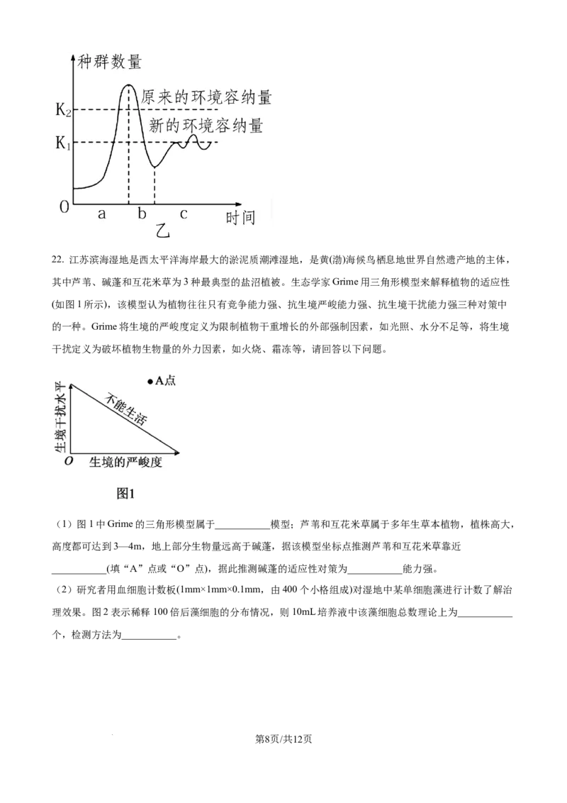 精品解析：天津市静海区第一中学2025-2026学年高二上学期12月月考生物试题（原卷版）_2024-2025高二（7-7月题库）_2026年1月高二_260109天津市静海区第一中学2025-2026学年高二上学期12月月考