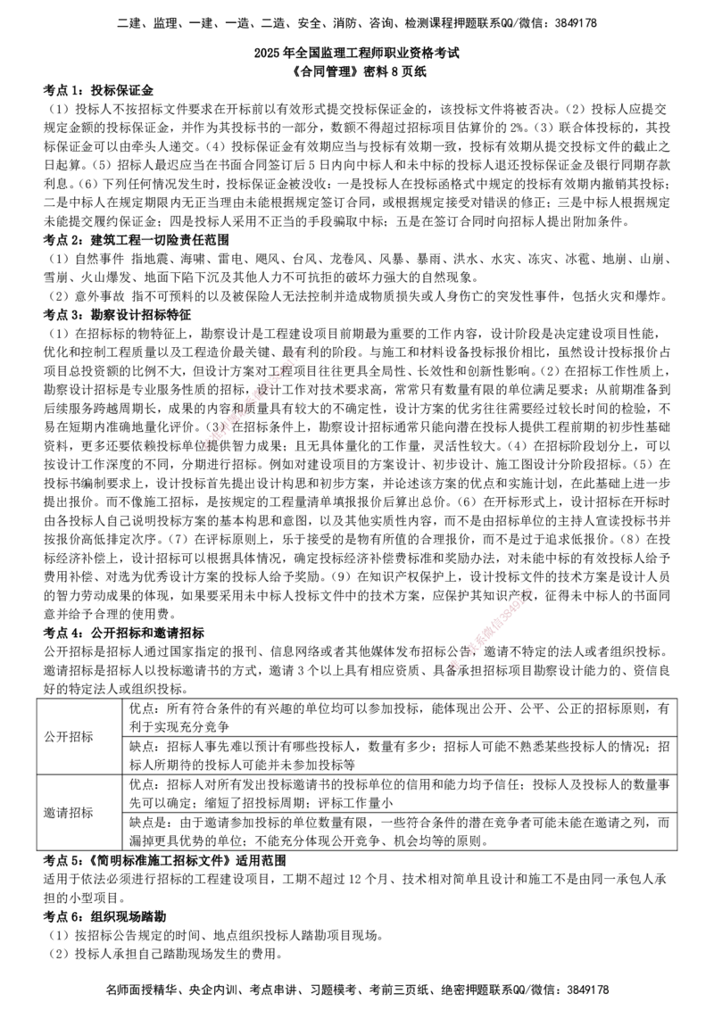 YL-合同管理-密料8页纸_监理工程师_2025监理工程师_2025年监理工程师SVIP_2025年监理合同管理SVIP_05-考前密训✿央企特训✿机构普押_15-合同《密料8页纸》YL
