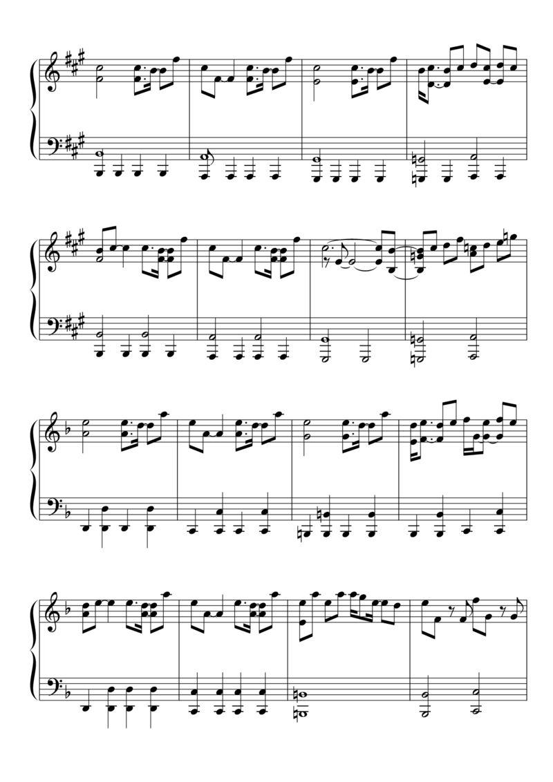 [東方ピアノEasyモード楽譜][hard][8]_一万首著名钢琴曲谱哈农贝多芬合集视频教学电子版高清无水印可打印_05动漫游戏钢琴谱合集_日系东方Project钢琴谱全集_东方project钢琴谱_355