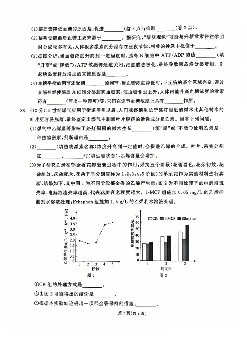 生物试题_2024-2025高二（7-7月题库）_2024年12月试卷_1212点石联考东三省2024-2025学年高二上学期12月联考调研测试_东三省2024-2025学年高二上学期12月联考调研测试生物试题