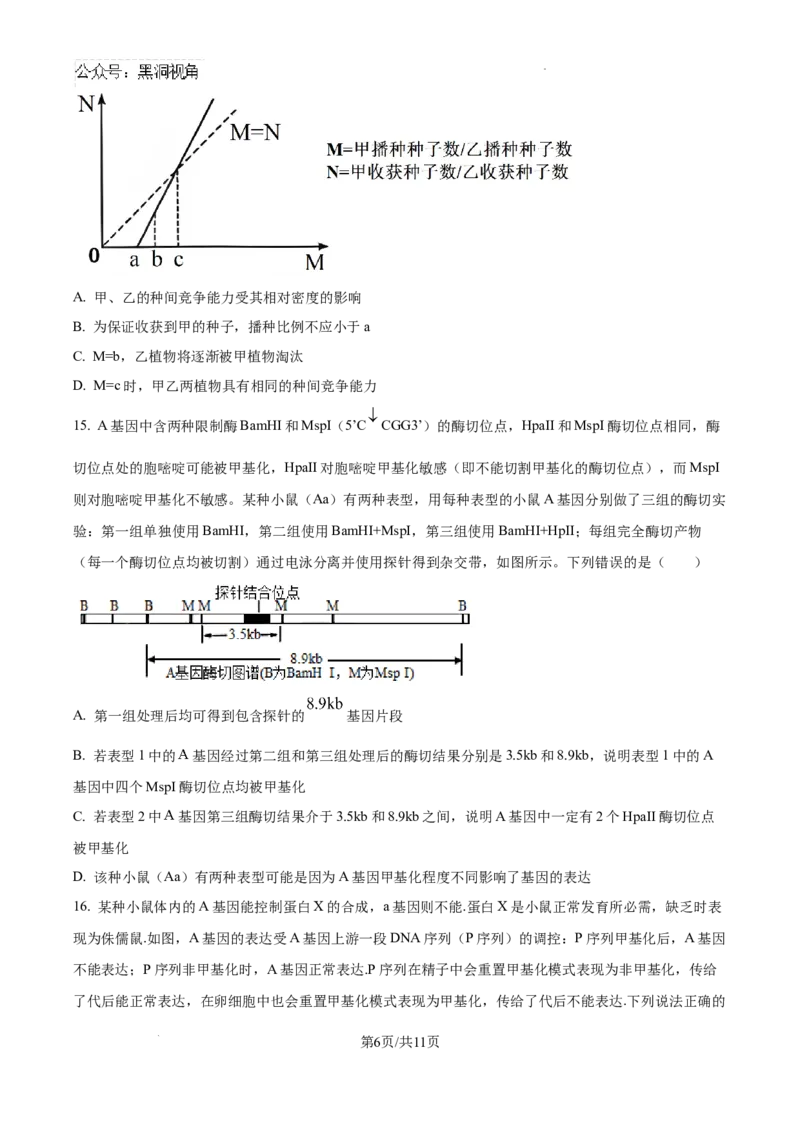 广东省深圳中学2024-2025学年高三上学期第一次摸底考试生物试题（卷）_2024-2026高三（6-6月题库）_2024年09月试卷_0925广东省深圳中学2024-2025学年高三上学期第一次摸底考试