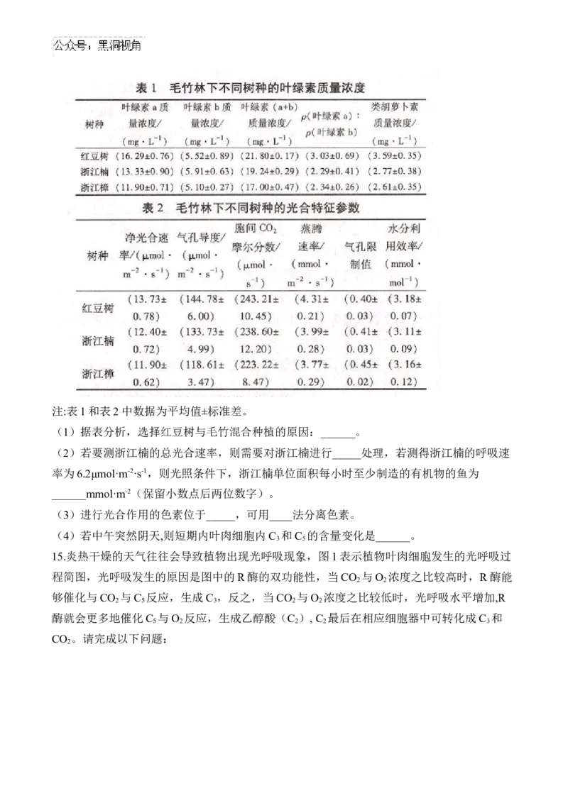 （6）光合作用&mdash;&mdash;2025届高考生物二轮复习易错重难提升（含解析）_2024-2025高三（6-6月题库）_2025年02月试卷_02162025届高考生物二轮复习易错重难提升（含解析）