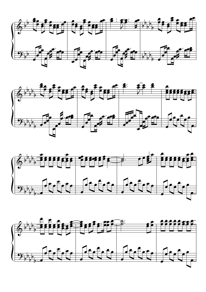 [東方ピアノEasyモード楽譜][hard][8]_一万首著名钢琴曲谱哈农贝多芬合集视频教学电子版高清无水印可打印_05动漫游戏钢琴谱合集_日系东方Project钢琴谱全集_东方project钢琴谱