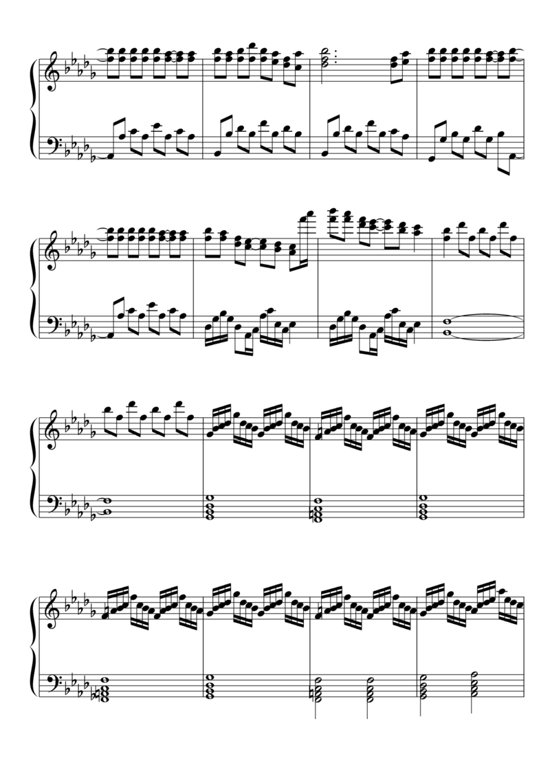 [東方ピアノEasyモード楽譜][hard][8]_一万首著名钢琴曲谱哈农贝多芬合集视频教学电子版高清无水印可打印_05动漫游戏钢琴谱合集_日系东方Project钢琴谱全集_东方project钢琴谱