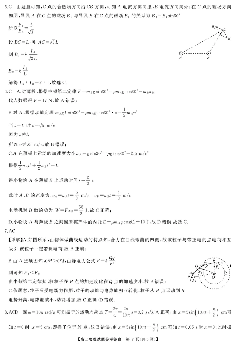 高二物理答案_2024-2025高二（7-7月题库）_2025年01月试卷_0101湖南省名校联盟2024-2025学年高二上学期12月联考_湖南省名校联盟2024-2025学年高二上学期12月联考物理试题含答案