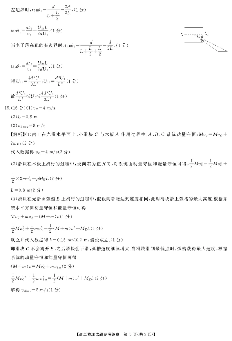 高二物理答案_2024-2025高二（7-7月题库）_2025年01月试卷_0101湖南省名校联盟2024-2025学年高二上学期12月联考_湖南省名校联盟2024-2025学年高二上学期12月联考物理试题含答案