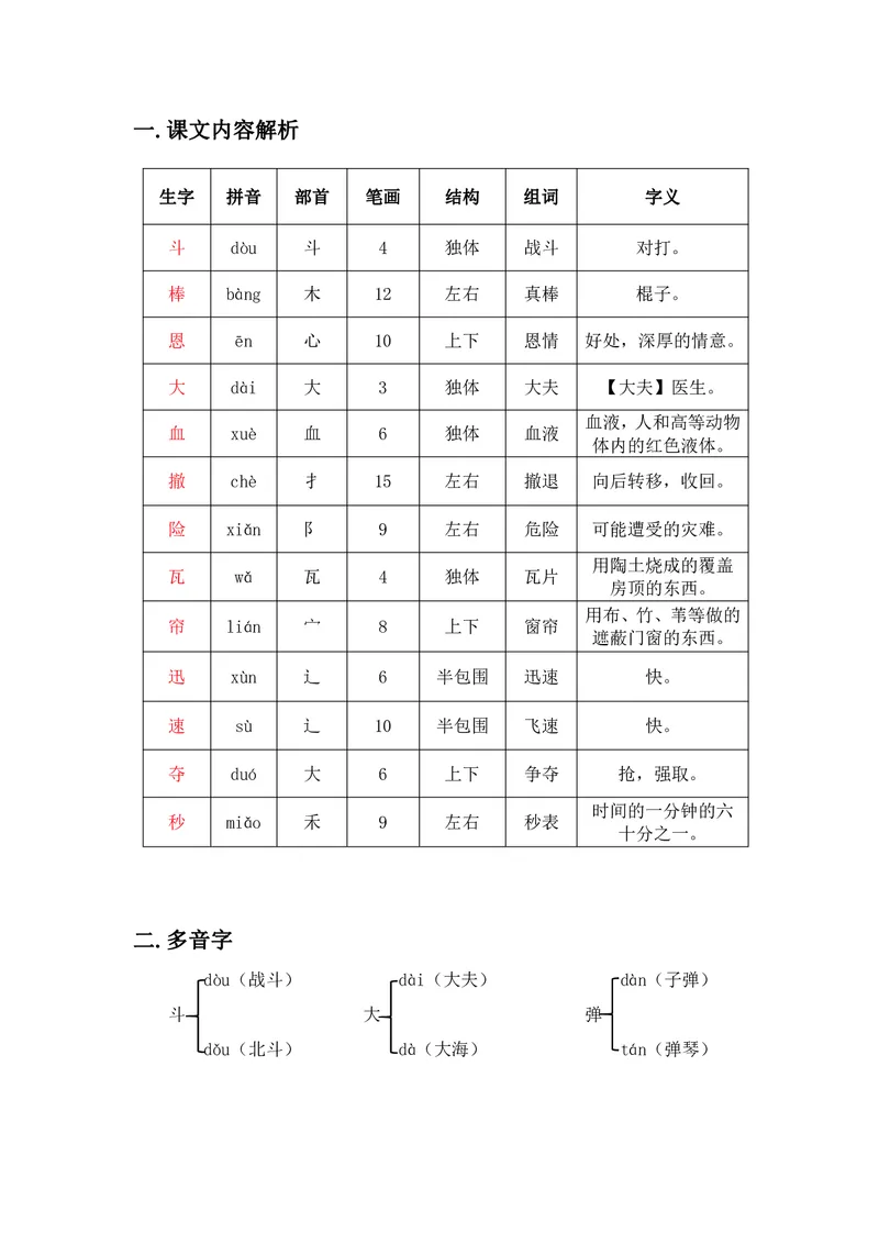 三年级上册语文部编版课堂笔记_小学1-6年级全部试卷_语文_三年级_3-8-1、小学三年级语文上册_3-8-1-1、复习、知识点、归纳汇总_部编（人教）版