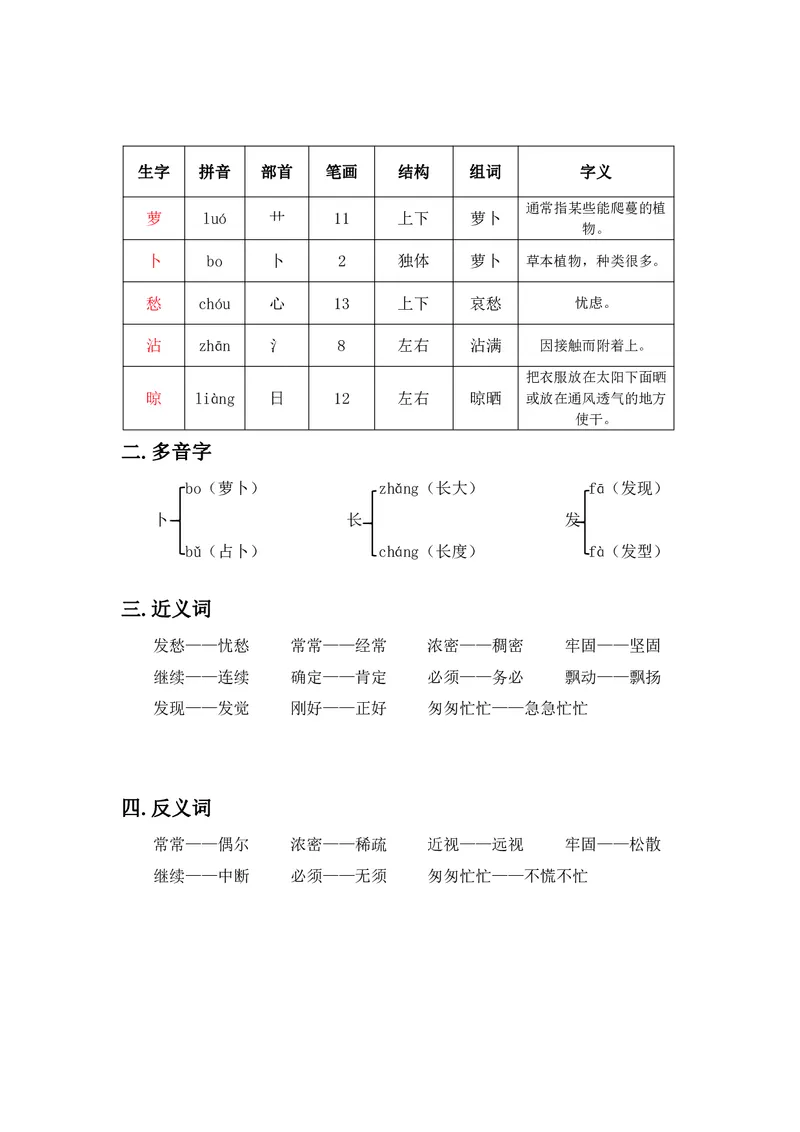 三年级上册语文部编版课堂笔记_小学1-6年级全部试卷_语文_三年级_3-8-1、小学三年级语文上册_3-8-1-1、复习、知识点、归纳汇总_部编（人教）版