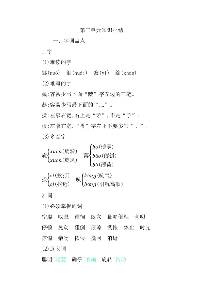 六年级下册语文部编版知识要点汇总_小学1-6年级全部试卷_语文_六年级_3-11-2、小学六年级语文下册_3-11-2-1、复习、知识点、归纳汇总_部编（人教）版