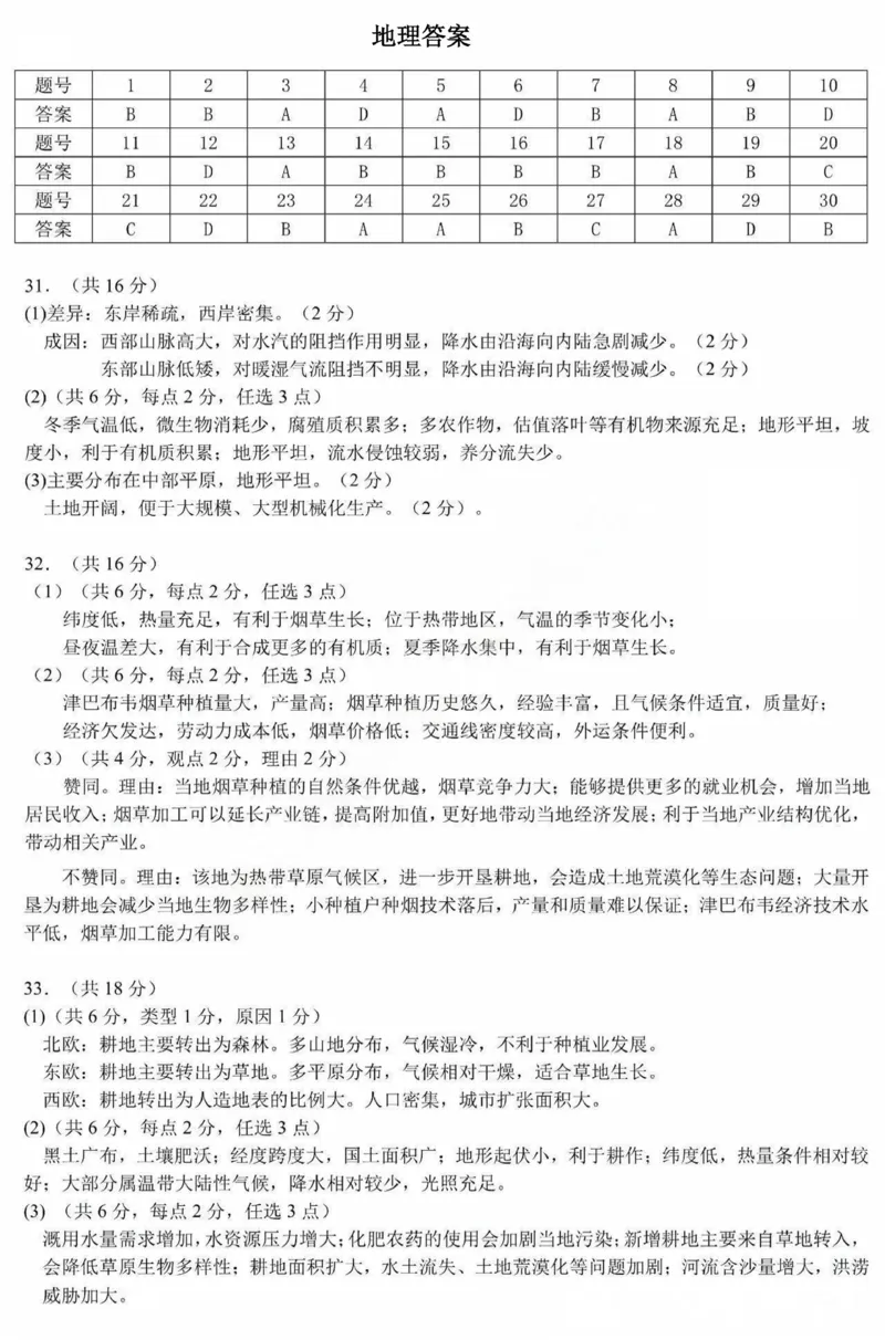 黑龙江省哈尔滨市第九中学校2024-2025学年高二上学期12月月考地理试卷（图片版，含答案）_2024-2025高二（7-7月题库）_2025年01月试卷
