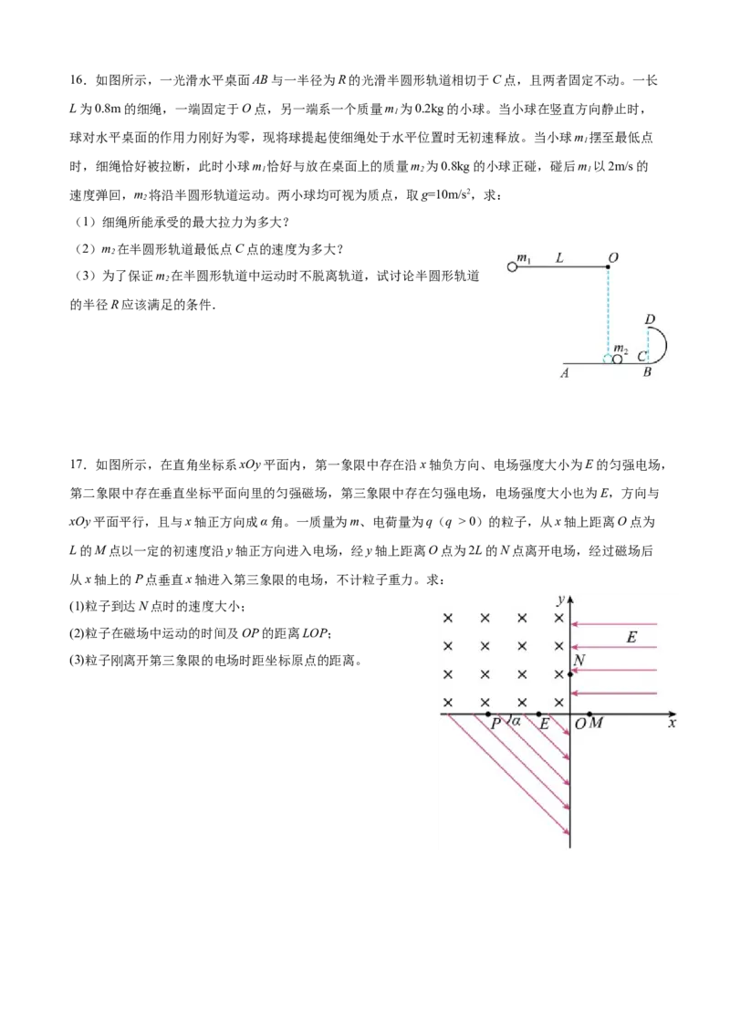 物理试题_2024-2025高二（7-7月题库）_2025年02月试卷_0225山东省济南市2024-2025学年高二上学期1月期末考试_山东省济南市2024-2025学年高二上学期1月期末物理试题（含答案）