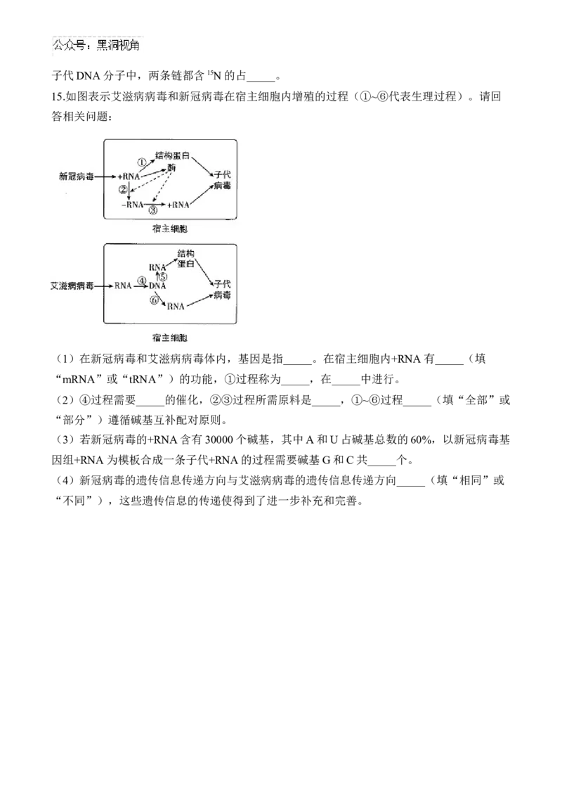 （9）遗传的分子基础&mdash;&mdash;2025届高考生物二轮复习易错重难提升（含解析）_2024-2025高三（6-6月题库）_2025年02月试卷_02162025届高考生物二轮复习易错重难提升（含解析）