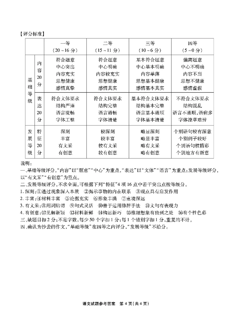重庆市南开中学高2026届高三第五次质量检测语文答案_2024-2026高三（6-6月题库）_2026年01月高三试卷_0104重庆市南开中学高2026届高三第五次质量检测