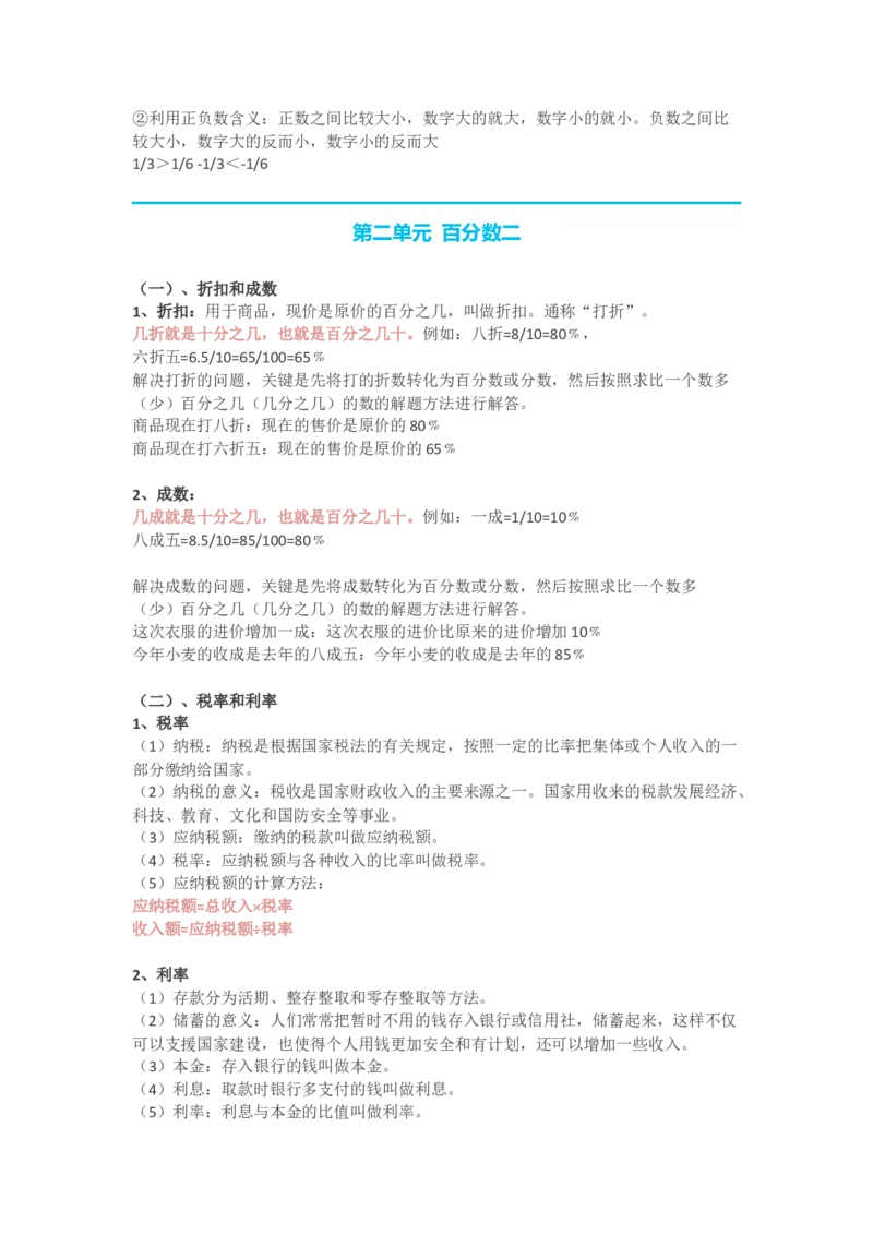 人教版六年级下册数学知识点预习_小学1-6年级全部试卷_数学_六年级_3-11-4、小学六年级数学下册_3-11-4-1、复习、知识点、归纳汇总_人教版