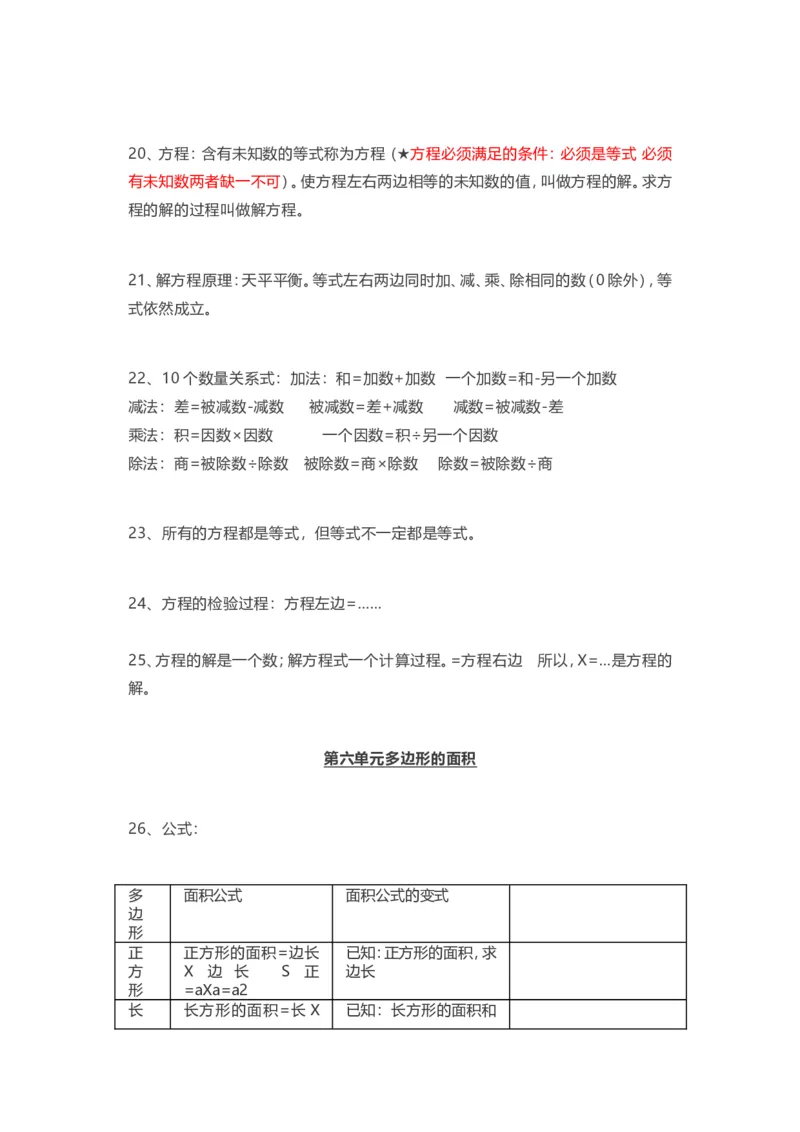 人教版五年级上册数学知识汇总_小学1-6年级全部试卷_数学_五年级_3-10-3、小学五年级数学上册_3-10-3-1、复习、知识点、归纳汇总_人教版