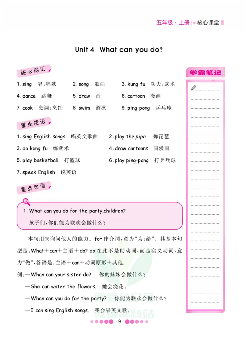 五年级上册英语人教PEP版知识清单_小学1-6年级全部试卷_英语_五年级_3-10-5、小学五年级英语上册_3-10-5-1、复习、知识点、归纳汇总_人教PEP版